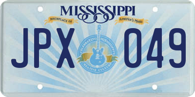 MS license plate JPX049