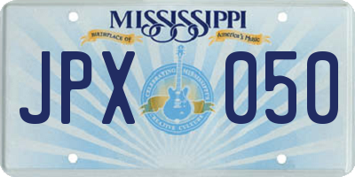 MS license plate JPX050
