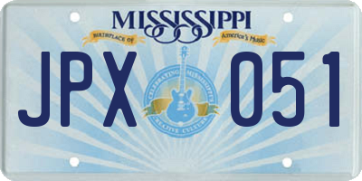 MS license plate JPX051