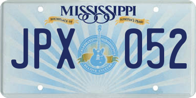 MS license plate JPX052
