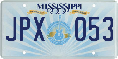 MS license plate JPX053