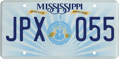 MS license plate JPX055