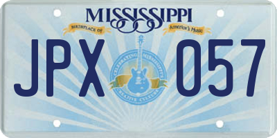MS license plate JPX057
