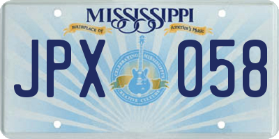 MS license plate JPX058