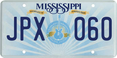 MS license plate JPX060