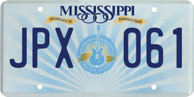 MS license plate JPX061