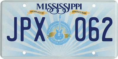 MS license plate JPX062
