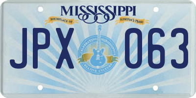 MS license plate JPX063