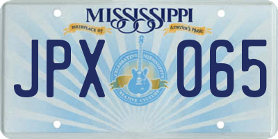 MS license plate JPX065