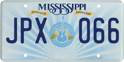 MS license plate JPX066