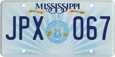 MS license plate JPX067