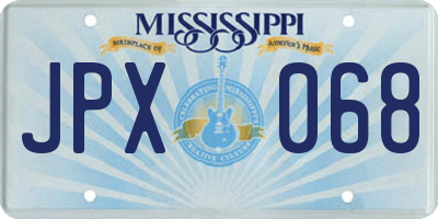 MS license plate JPX068