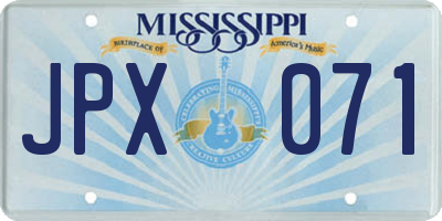 MS license plate JPX071