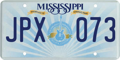 MS license plate JPX073