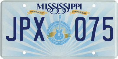 MS license plate JPX075