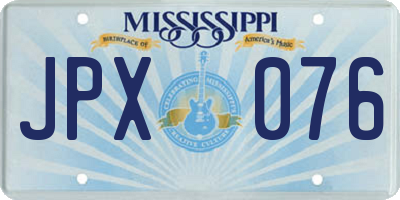 MS license plate JPX076