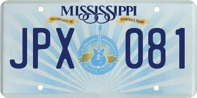 MS license plate JPX081