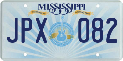 MS license plate JPX082