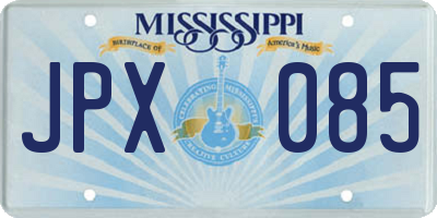 MS license plate JPX085
