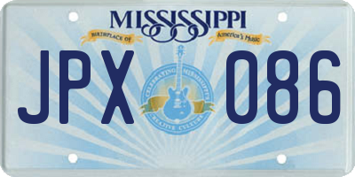 MS license plate JPX086
