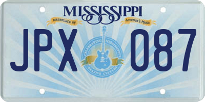 MS license plate JPX087