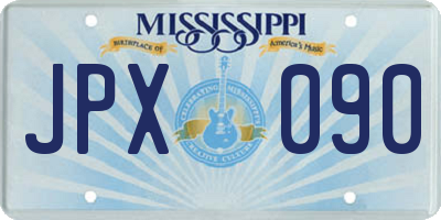 MS license plate JPX090