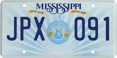 MS license plate JPX091