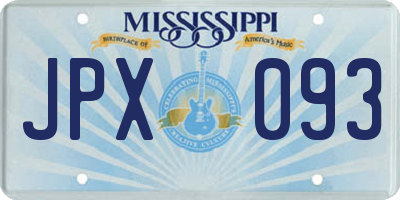 MS license plate JPX093