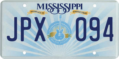 MS license plate JPX094