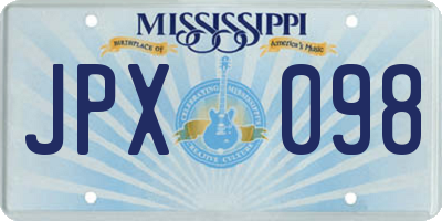 MS license plate JPX098