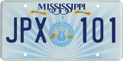 MS license plate JPX101