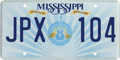 MS license plate JPX104