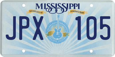 MS license plate JPX105