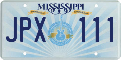 MS license plate JPX111