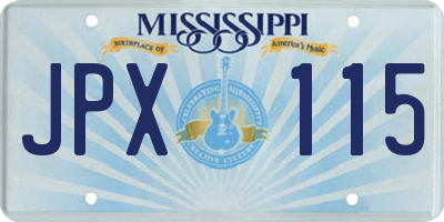 MS license plate JPX115