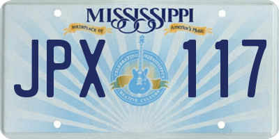 MS license plate JPX117