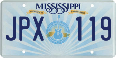 MS license plate JPX119