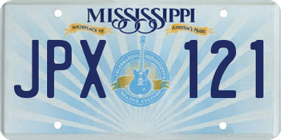 MS license plate JPX121