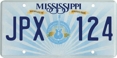 MS license plate JPX124
