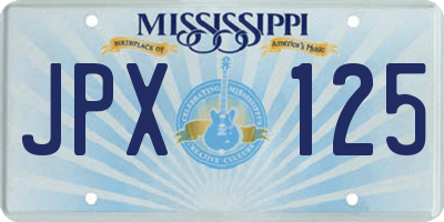 MS license plate JPX125