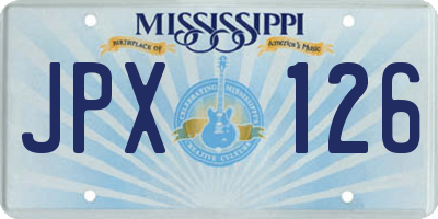 MS license plate JPX126