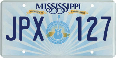 MS license plate JPX127