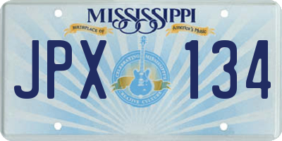MS license plate JPX134