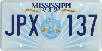 MS license plate JPX137