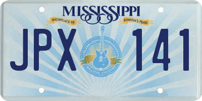 MS license plate JPX141