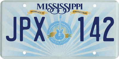 MS license plate JPX142