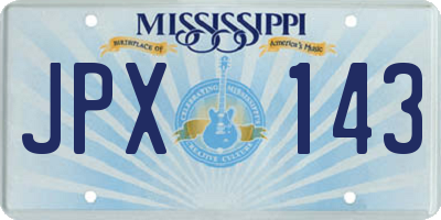 MS license plate JPX143