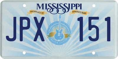 MS license plate JPX151