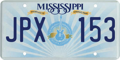 MS license plate JPX153