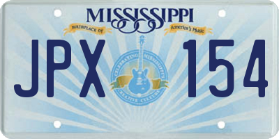 MS license plate JPX154